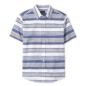 The Children's Place Dad And Me Striped‎ Chambray Button Up Shirt, Boys 16, NWT